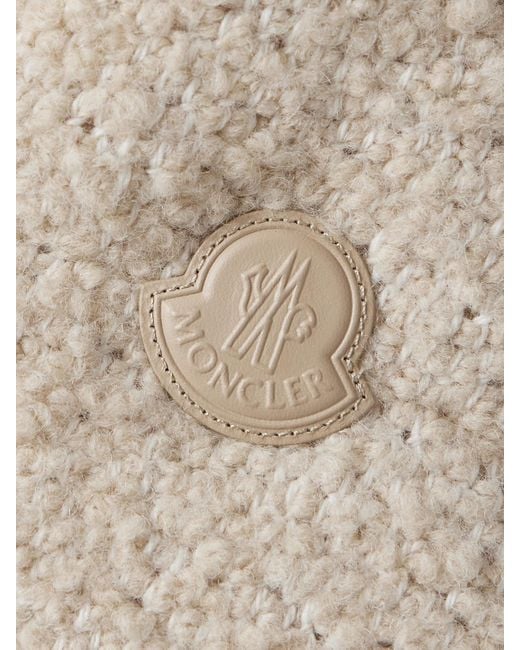 Moncler Natural Blandy Cropped Shell-Trimmed Bouclé Down Jacket