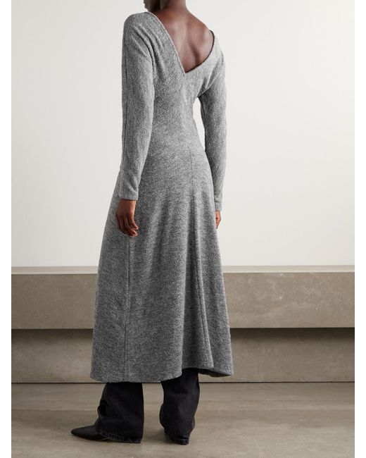 Proenza Schouler Gray Sai Pleated Bouclé Midi Dress