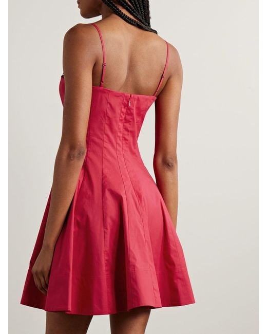 Staud Red Wylie Minikleid Aus Popeline Aus Einer Baumwollmischung
