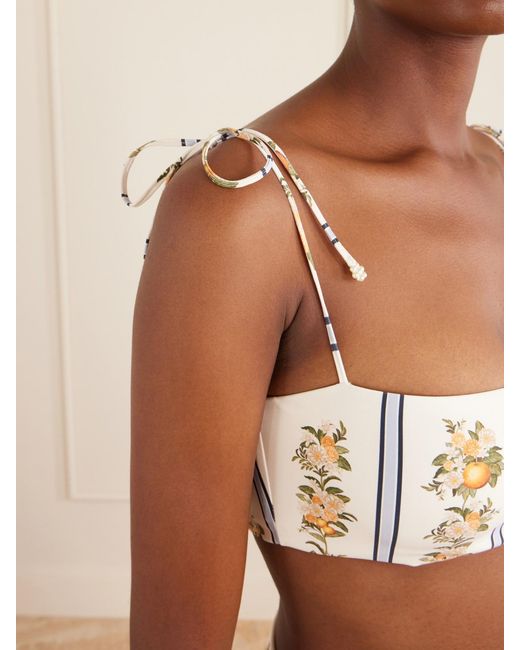 Agua Bendita Natural Primavera Valle Printed Bikini Top
