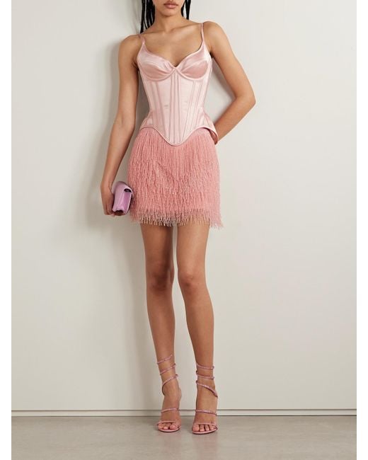 Wiederhoeft Pink Salon Bustier Aus Seidesatin