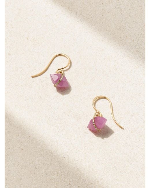 Melissa Joy Manning Natural 14-Karat Recycled, Ruby And Herkimer Diamond Earrings