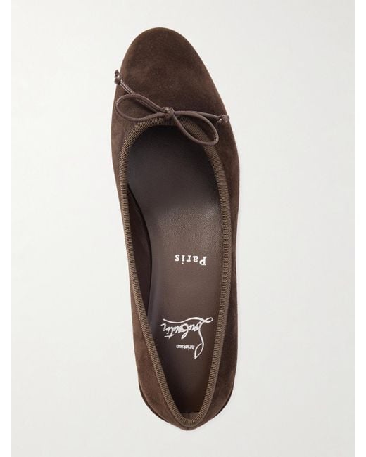 Christian Louboutin Brown Sweetie Jane Flache Schuhe Aus Veloursleder