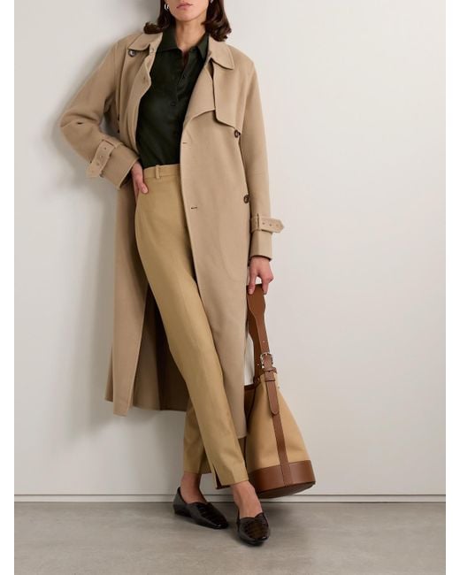 Theory Natural Double-Breasted Wool And Cashmere-Blend Felt Trench Coat