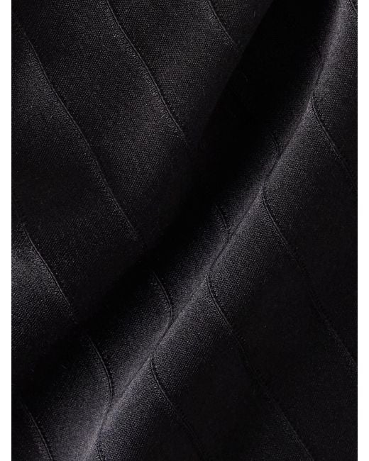 Loulou de Saison Black Giulia Strapless Paneled Satin Midi Dress