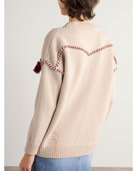 Fortela Natural Pullover Aus Einer Woll-Kaschmirmischung Mit Troddeln