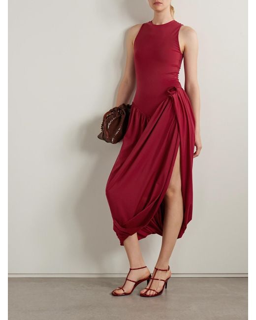 Maygel Coronel Red Marsalina Midikleid Aus Stretch-Jersey