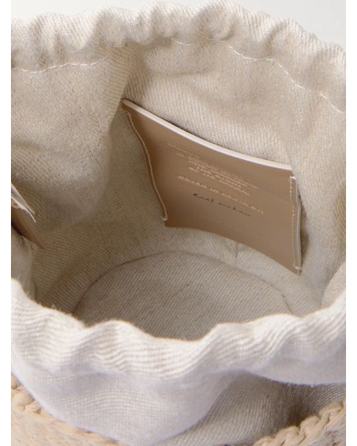 Chloé Natural Woody Small Leather-Trimmed Raffia Basket Bag