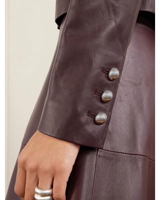 Altuzarra Brown Astley Cropped Leather Jacket