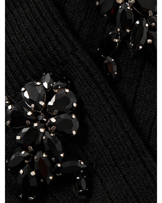 Simone Rocha Black Socken Aus Einer Gerippten Wollmischung Mit Kristallen