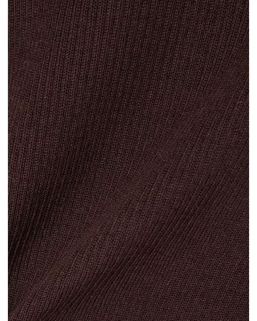 ÉTERNE Red Baby Tee Cropped Ribbed Cashmere T-Shirt