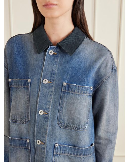 SLVRLAKE Denim Blue Worker Corduroy-Trimmed Denim Jacket