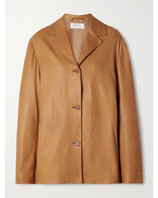The Row Brown Fabian Lederjacke