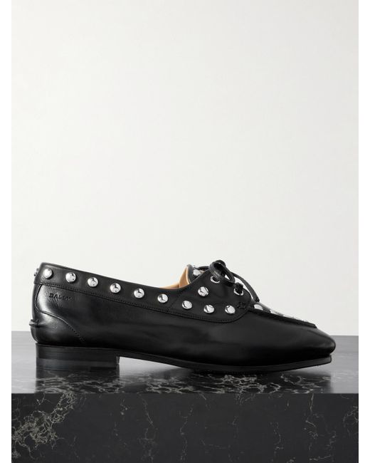 Bally Black Pathy Studded Leather Loafers