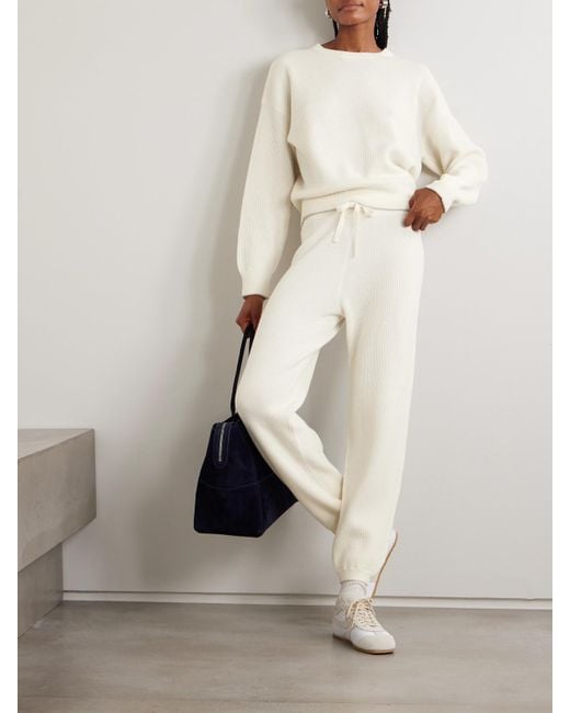 arch4 Natural Elsa Cashmere Sweater And Track Pants Set