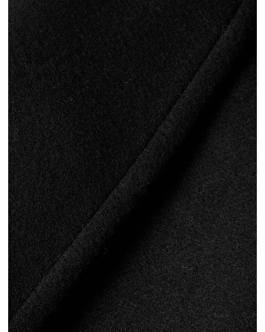 Khaite Black Leara Double-Breasted Cropped Wool-Blend Felt Jacket