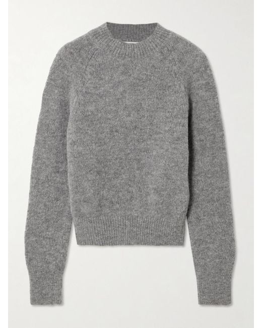 Dries Van Noten Gray Alpaca-Blend Sweater