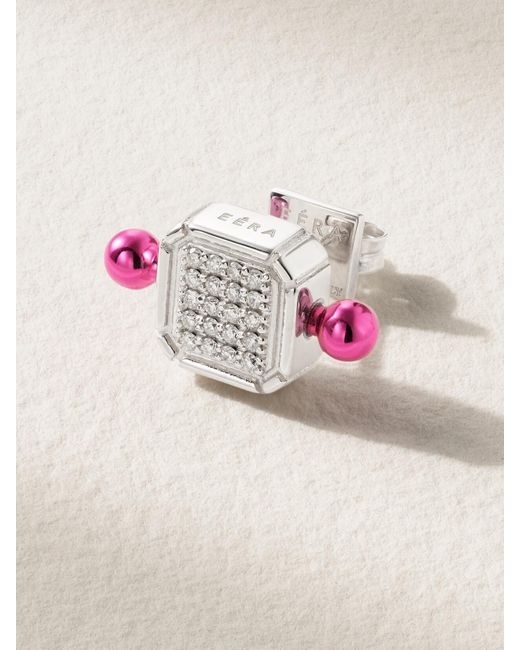 Eera Pink Einzelner Ohrstecker Aus 18 Karat Mit Diamanten