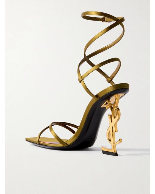 Saint Laurent Metallic Opyum Satin Sandals