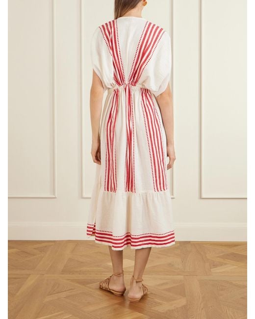 Lemlem Pink Leila Cotton-Gauze Midi Dress