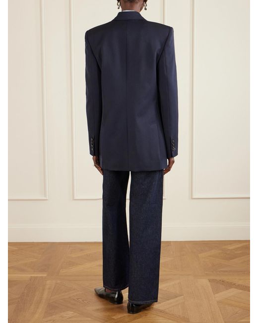 Stella McCartney Blue Double-Breasted Wool-Twill Blazer