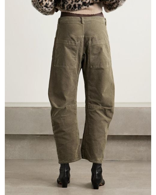 Nili Lotan Green Shon Cotton-Blend Corduroy Tapered Pants