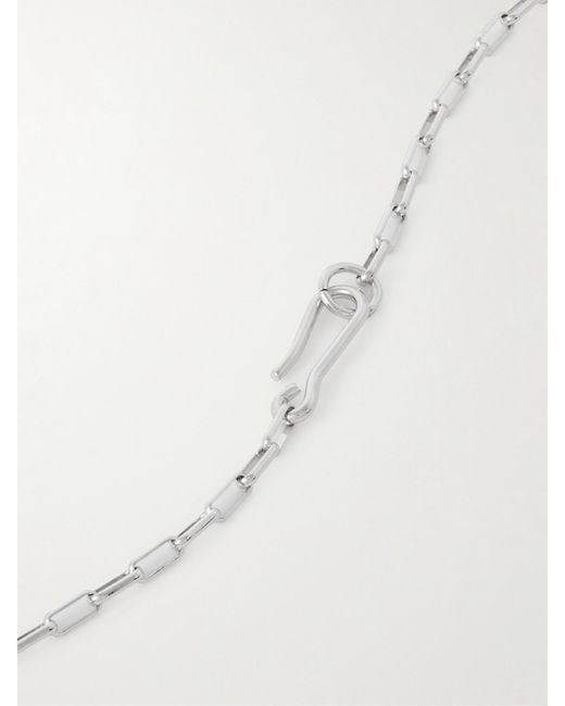 Laura Lombardi White Carta Rhodium- And-Plated Necklace