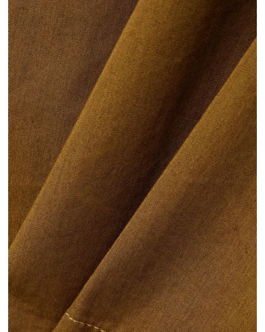 Emporio Sirenuse Natural Nadia Silk-Twill Wide-Leg Pants