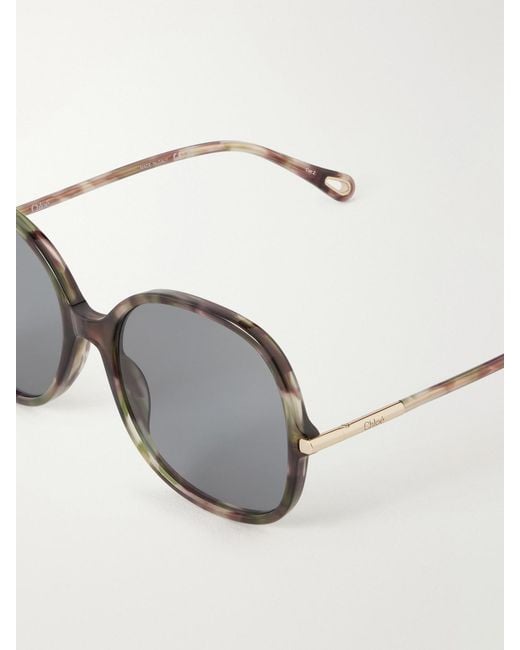 Chloé Gray Rounded-Frame Acetate Sunglasses