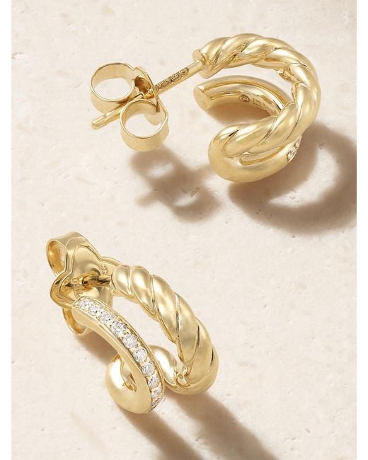 David Yurman Natural Dy Mercer 18-Karat Diamond Hoop Earrings
