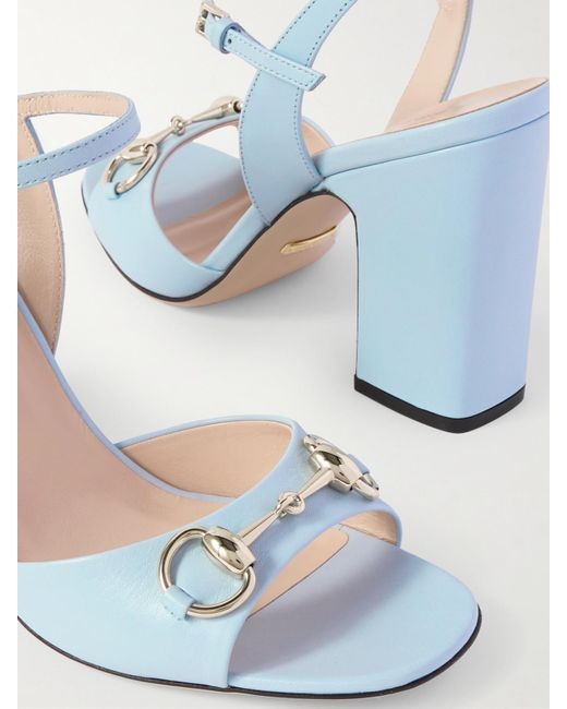 Gucci Blue Horsebit Sandal, Leather