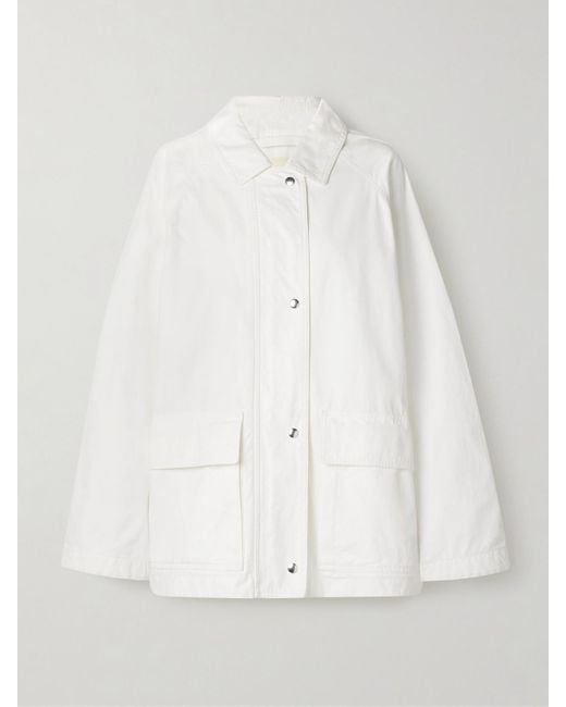 The Row White Elodianna Cotton-Canvas Jacket