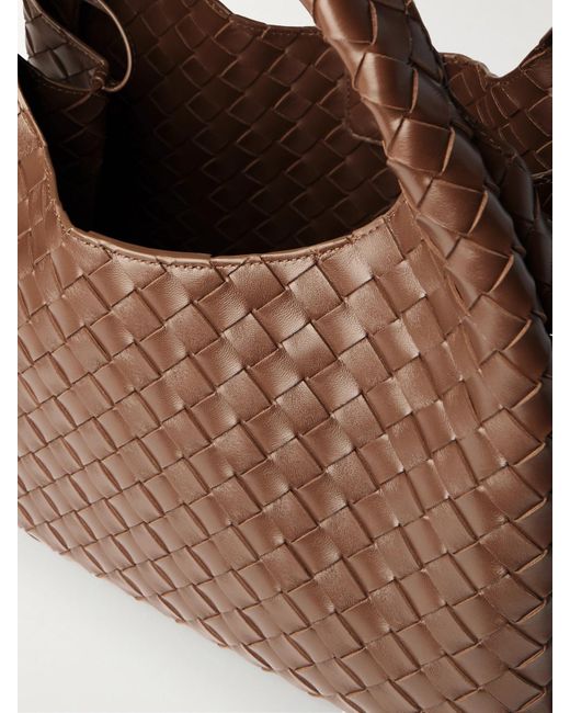 Bottega Veneta Brown Campana Intrecciato Leather Shoulder Bag