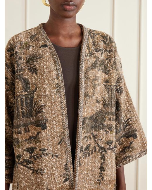 Etro Brown Kesa Embroidered Bouclé Jacket