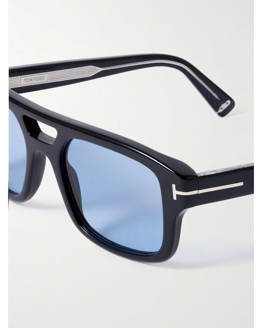 Tom Ford Blue Icon Aviator-Style Acetate Sunglasses