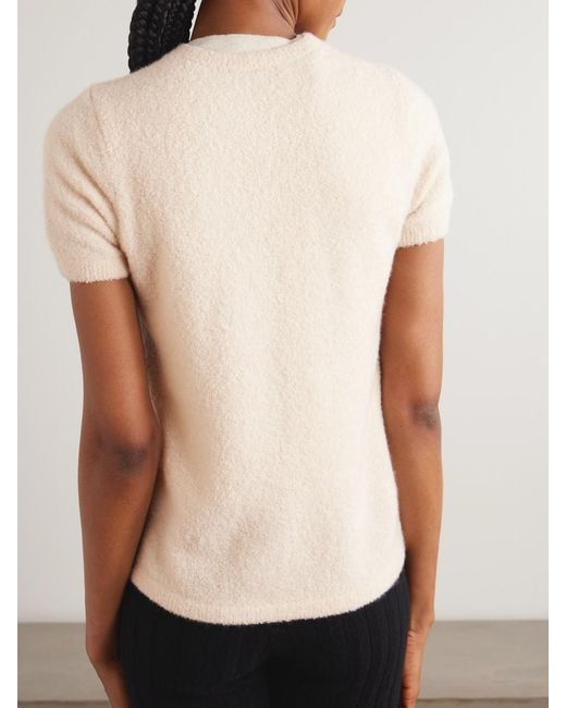 The Elder Statesman Natural Cashmere And Silk-Blend Bouclé Cardigan