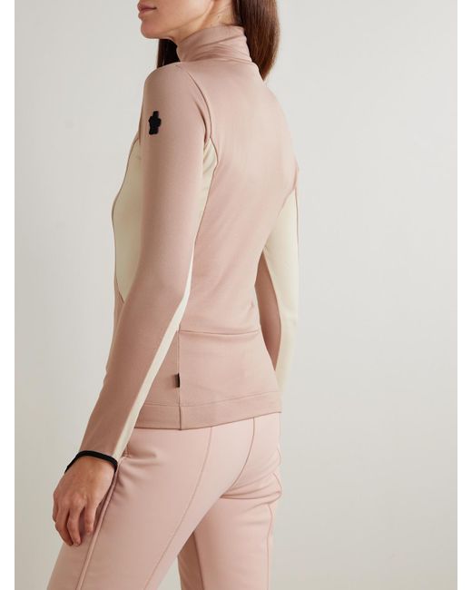 Moncler Pink Color-Block Stretch-Jersey Base Layer