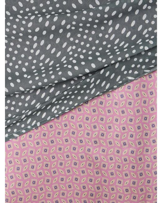 Jupe Midi En Satin Imprimé À Fronces, Drapé Et Superposition Dries Van Noten en coloris Pink