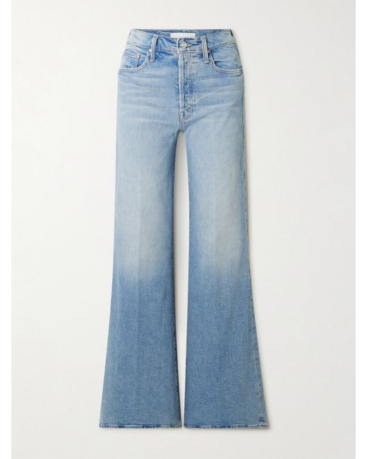 Mother Blue The Tomcat Roller Sneak High-Rise Wide-Leg Jeans