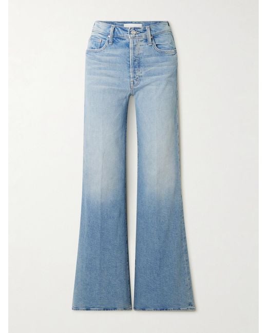 Mother Blue The Tomcat Roller Sneak Hoch Sitzende Jeans Mit Weitem Bein