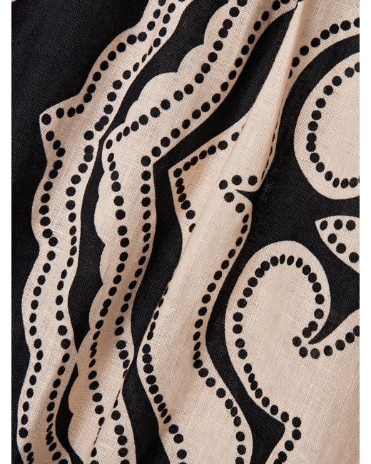 Lemlem White Muna Verkürztes Oberteil Aus Bedrucktem Leinen