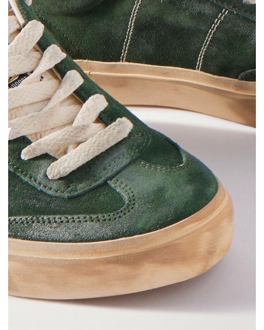 Golden Goose Deluxe Brand Green Soul-Star Leather-Trimmed Suede Sneakers
