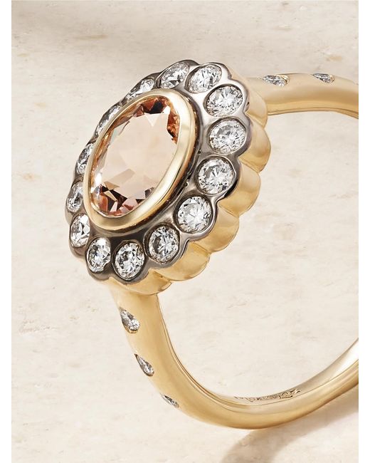 Marlo Laz Natural Lexie 18-Karat, Morganite And Diamond Ring