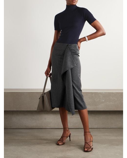 Sa Su Phi Blue Ribbed-Knit Cashmere And Silk-Blend Sweater