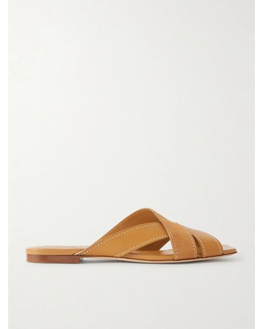 Tod's Brown Suede And Leather Slides