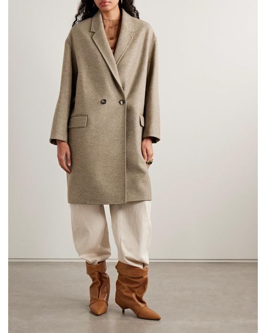 Isabel Marant Natural Efegozi Double-Breasted Wool Coat