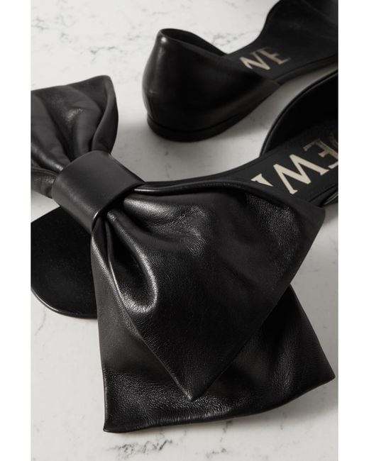 Loewe Black Toy Bow-Detailed Leather Slides