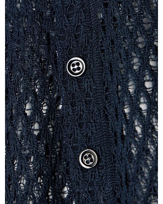 Kiki de Montparnasse Blue Crocheted Silk Shorts