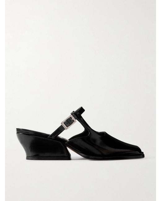 Loewe Black Onda Leather Mules