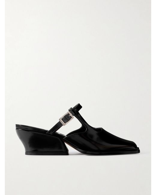 Loewe Black Onda Leather Mules